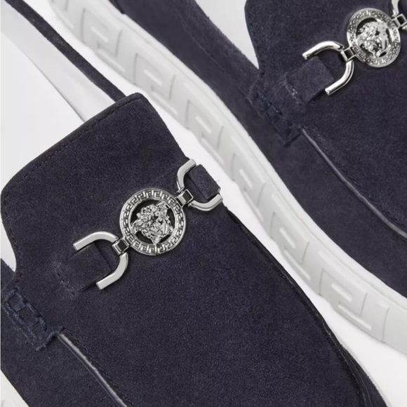 Versace Medusa MEDUSA '95 SUEDE GRECA LOAFERS Blue Size 9 - Picture 4 of 4